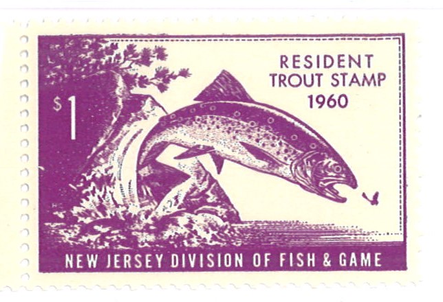 (image for) 1960 New Jersey Non-resident Trout Stamp